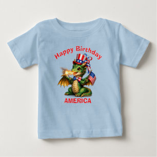 Pour Bébé T-Shirt Enfant Dragon Vert (6c) Patriotique
