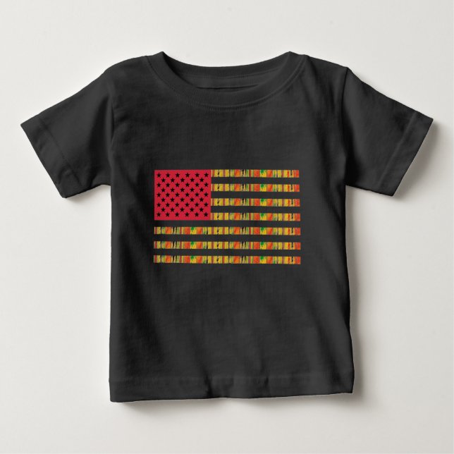 Pour Bébé T-Shirt Enfant Drapeau Afro-Américain (Devant)