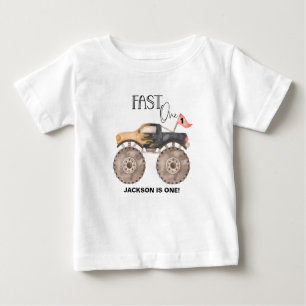 Pour Bébé T-shirt Enfant Monster truck 1er anniversaire Fast