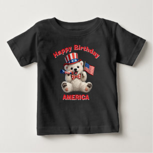 Pour Bébé T-Shirt Enfant Ours Polaire Patriotique (5aa)
