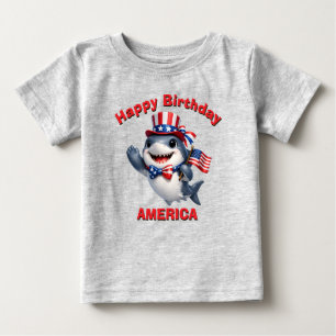 Pour Bébé T-Shirt Enfant Patriote Requin (7g)