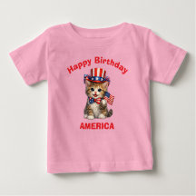 T-Shirt Enfant Patriotique avec Chatons (1b)