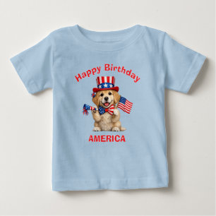 Pour Bébé T-Shirt Enfant Retriever chiot (2l) Patriotique