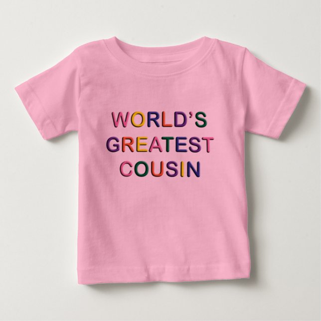 Pour Bébé T-shirt enfant rose Cousin le plus grand du monde (Devant)