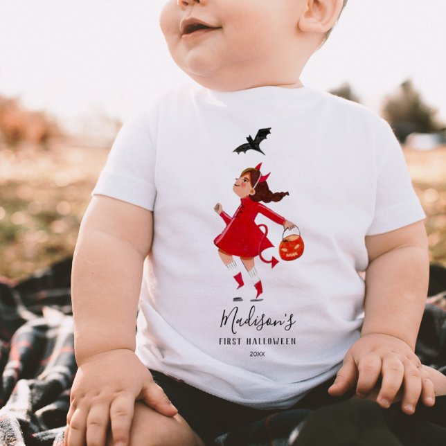 Pour Bébé T-shirt enfant rouge diable d'Halloween (Créateur téléchargé)