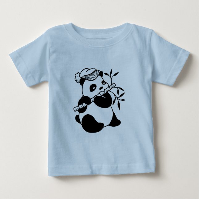 Pour Bébé T-shirt enfant snack heure panda banches (Devant)