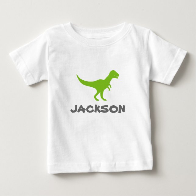 Pour Bébé T-shirt enfant Trex dinosaur avec nom enfant perso (Devant)