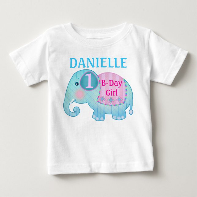 Pour Bébé T-shirt fait sur commande d'éléphant (Devant)