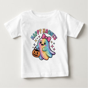 Pour Bébé T-Shirt Fantôme Arc-en-Ciel Pastel – Kawaii Hallow