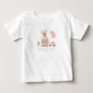 Pour Bébé T-shirt fille à la fraise rose rouge aquarelle