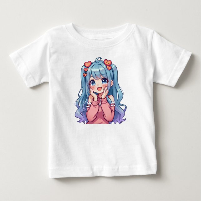 Pour Bébé T-shirt fille rose mignonne (Devant)