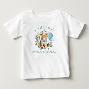 Pour Bébé T-Shirt Fleur Anniversaire Garçon Lion Wild One