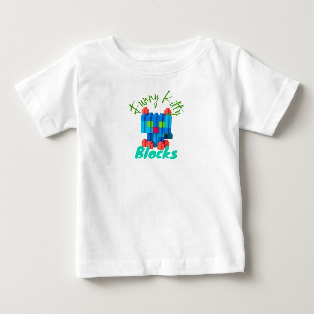 Pour Bébé T-Shirt Funny Kitty Blocks (Devant)
