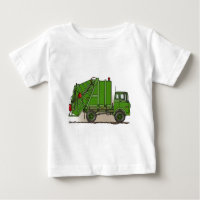 T-shirt Garbage Truck Green Baby