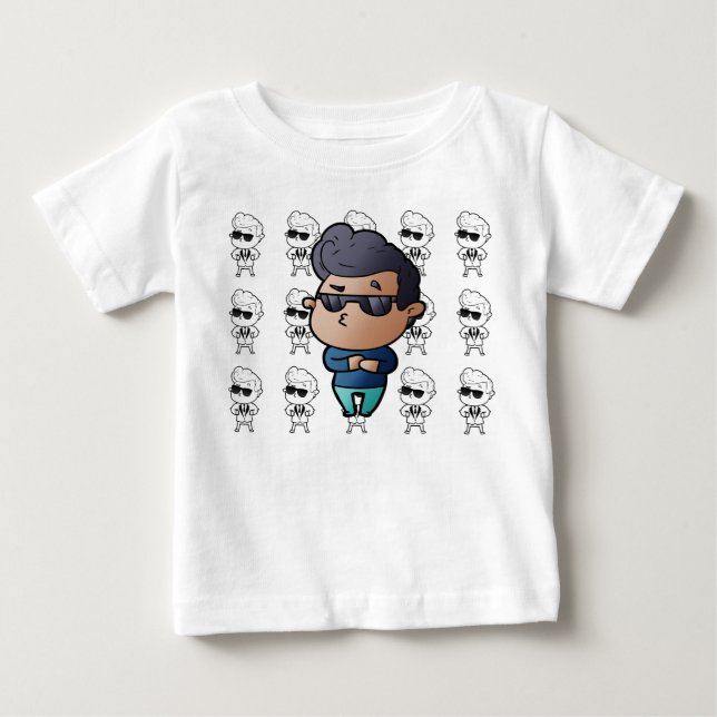 Pour Bébé T-shirt garçon avec lunettes de soleil (Devant)
