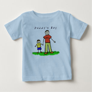 Pour Bébé T-shirt garçon de papa (Brunette dessinant les deu