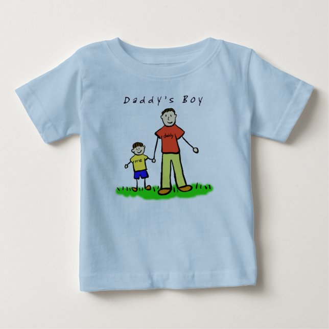 Pour Bébé T-shirt garçon de papa (Brunette dessinant les deu (Devant)
