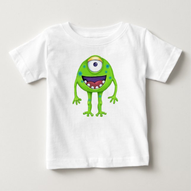 Pour Bébé T-Shirt Garçon ou Fille - Monstre Vert (Devant)