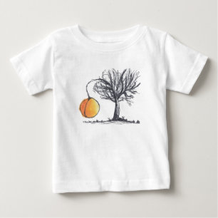 Pour Bébé T-shirt Giant Peach Tree dessiné à la main