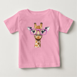 Pour Bébé T-Shirt Girafe avec Lunettes Roses