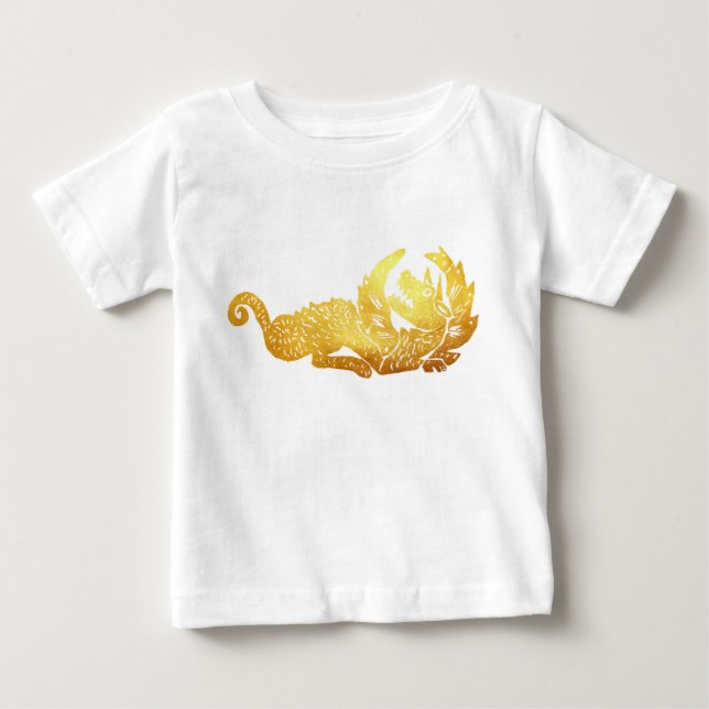 Pour Bébé T-shirt Golden Dragon Baby Fine Jersey (Devant)