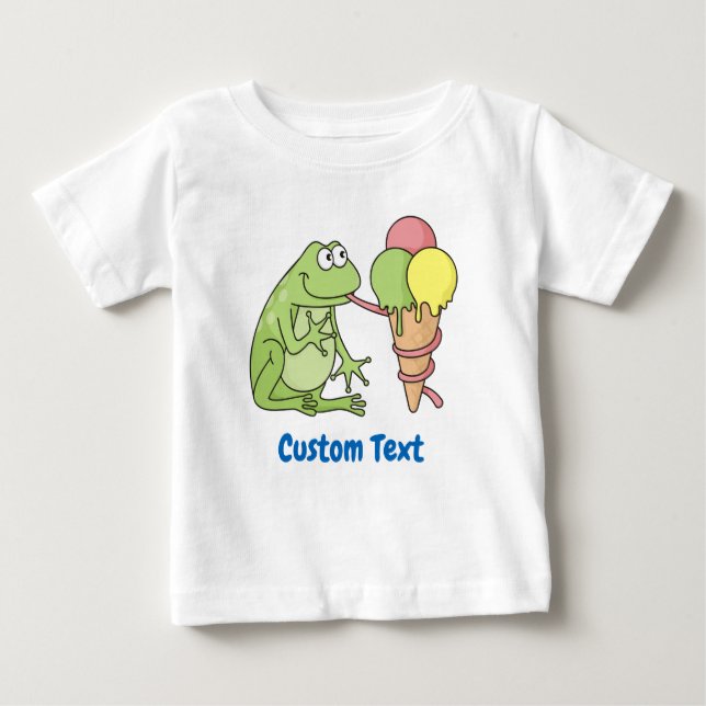 Pour Bébé T-shirt grenouille avec crème glacée (Devant)