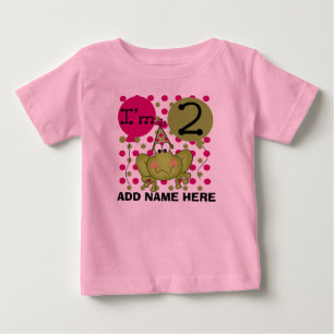 Pour Bébé T-shirt grenouille rose personnalisée 2e anniversa