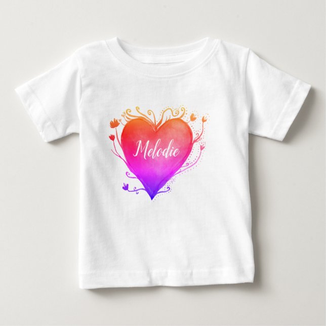 Pour Bébé T-shirt Heart Love (Devant)