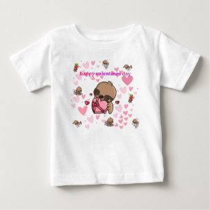 Pour Bébé T-shirt Heureuse Sainte-Valentin Sloth Kids