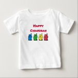 Pour Bébé T-shirt heureux de Chanukah<br><div class="desc">T-shirt heureux de Chanukah avec le hannukkah Chanukdah de dreidelshanukah</div>