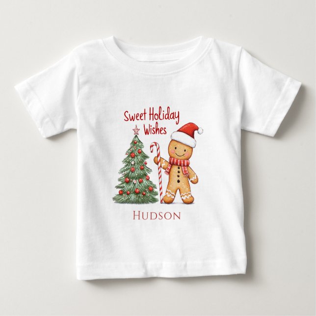 Pour Bébé T-shirt homme en pain d'épices Père Noël de Noël (Devant)