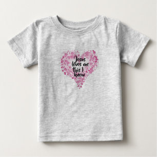 Pour Bébé T-shirt "Jesus loves me" gris.