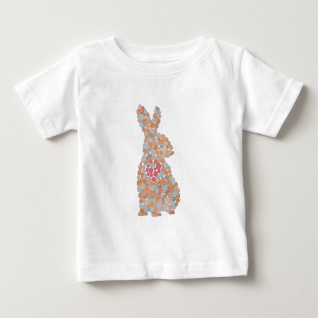 Pour Bébé T-shirt lapin pointillé coloré (Devant)