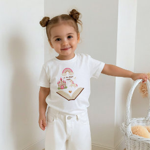 Pour Bébé T-shirt Licorne Château Fille Arc-en-Ciel   Conte 