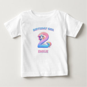 Pour Bébé T-shirt Licorne Fille 2ème Anniversaire Personnali