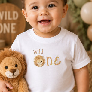 Pour Bébé T-Shirt Lion Wild One Premier Anniversaire Garçon