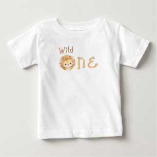 Pour Bébé T-Shirt Lion Wild One Premier Anniversaire Garçon