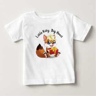 Pour Bébé T-shirt Little Kitty, Big Heart Kids Kids