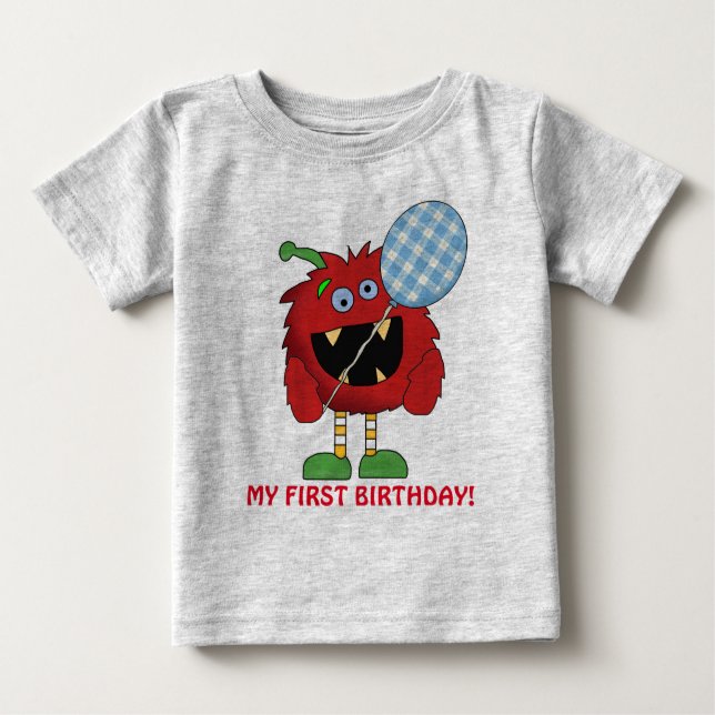 Pour Bébé T-shirt Little Monster premier anniversaire (Devant)
