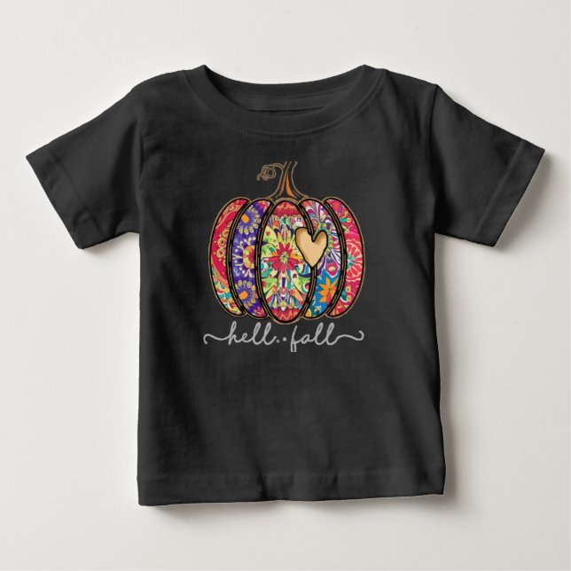 Pour Bébé T-shirt Mandala Citrouille Halloween (Devant)