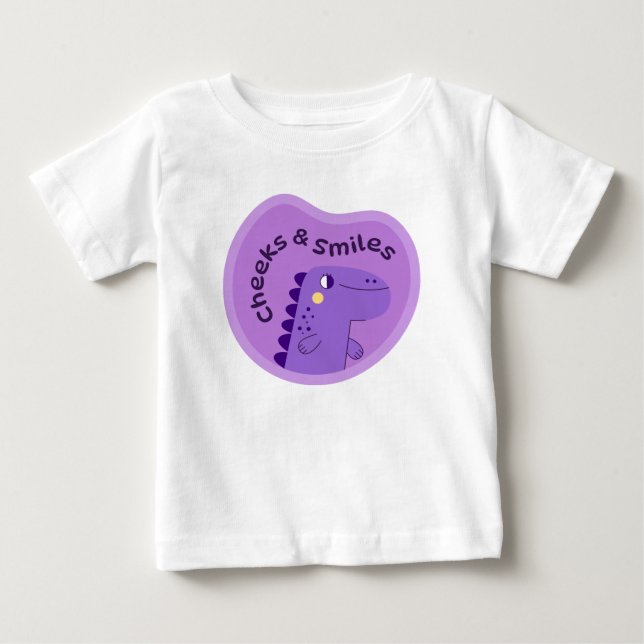 Pour Bébé T-shirt mignon avec dinosaure souriant (Devant)