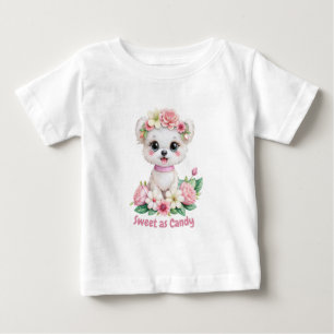 Pour Bébé T-shirt Mignon comme un bonbon petit chien