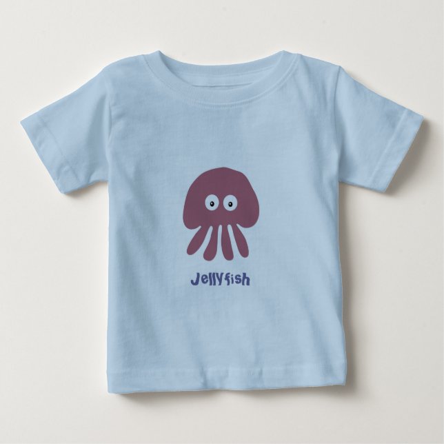 Pour Bébé T-shirt mignon de nourrisson de méduses de bande (Devant)