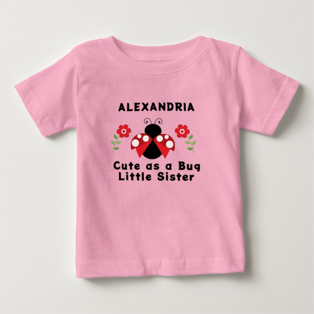Pour Bébé T-shirt 'Mignonne comme une coccinelle petite sœur (Devant)