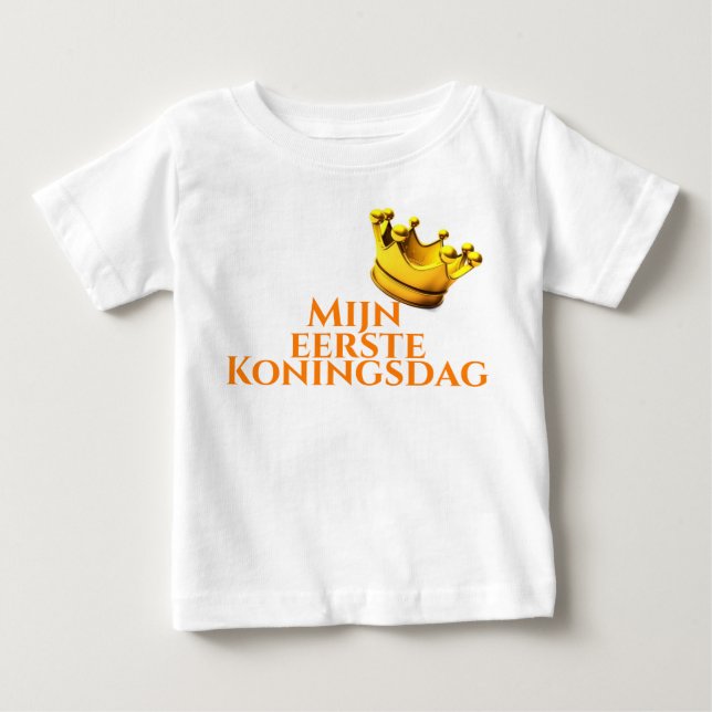 Pour Bébé T-shirt "Mon premier Jour du Roi". (Devant)