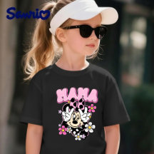 T-shirt noir avec Minnie Mouse Mama Peace Sign Flo