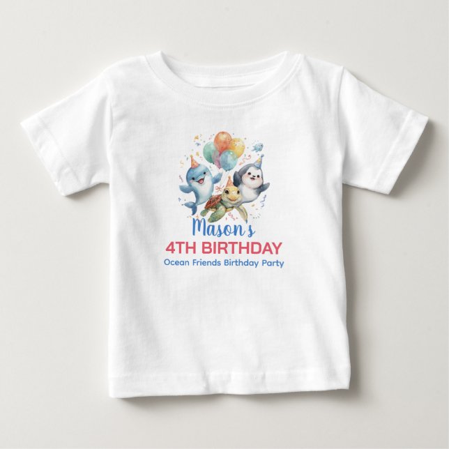 Pour Bébé T-shirt Ocean Friends (Devant)