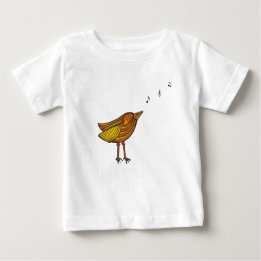 Pour Bébé T-shirt Orange Song Bird & Birdhouse Baby/Toddler