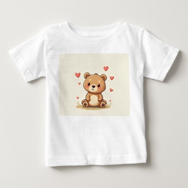 Pour Bébé T-shirt ours en peluche mignon (Devant)
