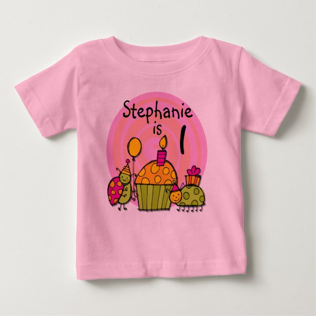 Pour Bébé T-shirt personnalisable d'anniversaire de petit (Devant)